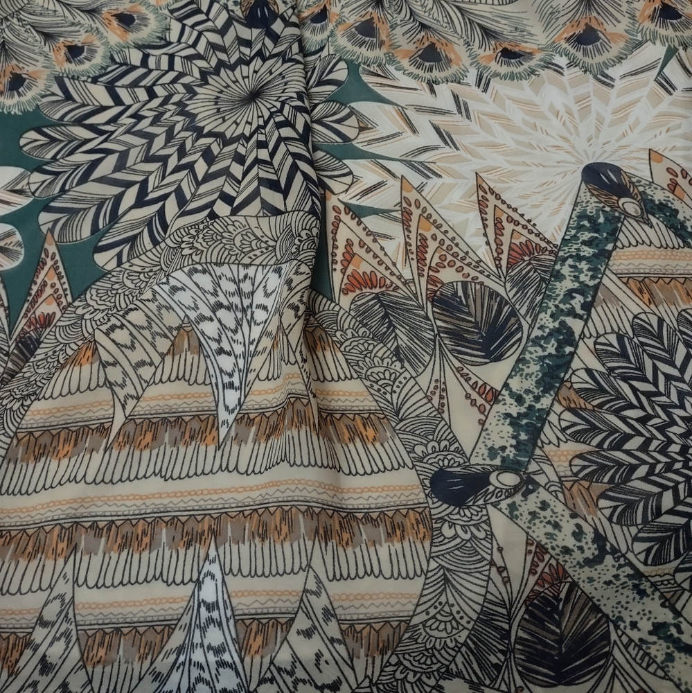 psychedelic patterned high necked dress with lining size M/L - Picture 3 of 4